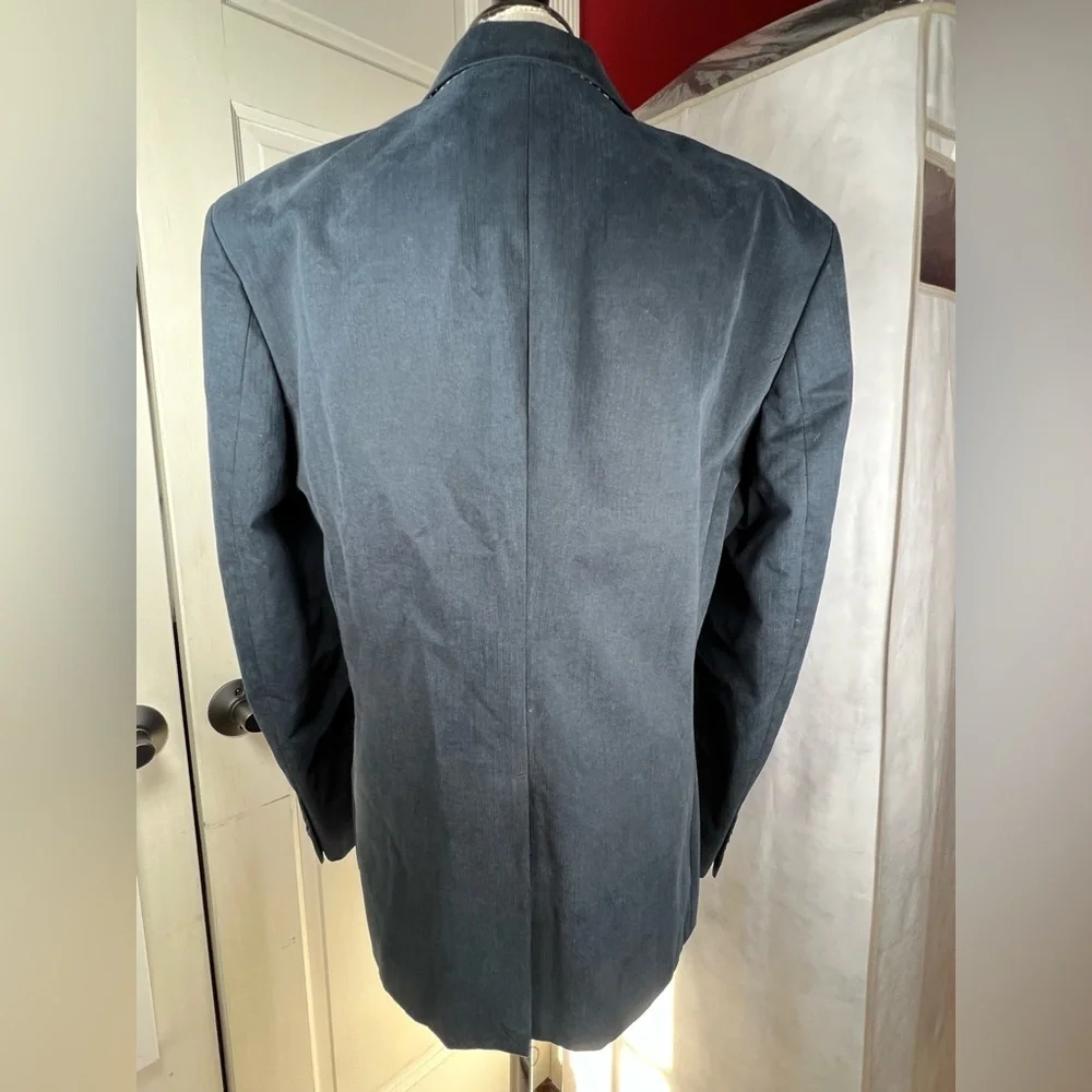 Armani Exchange Mens Single Breasted Ridged Corduroy Blazer Navy Blue Size 40R - Picture 3 of 13